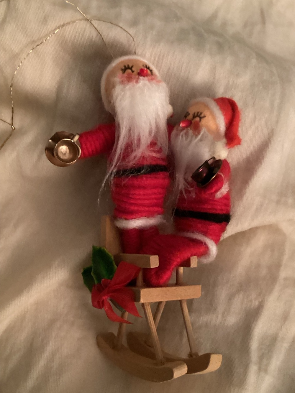 Holiday Santa Duo Ornament Vintage - Unbranded